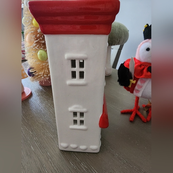 Valentine Ceramic Tall Building Figurine Red/White - Spritz™ - Picture 3 of 4